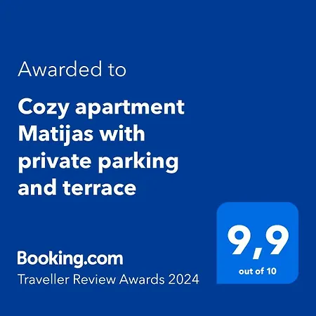 Lägenhet Cozy Matijas With Private Parking And Terrace *